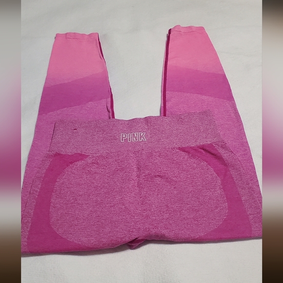PINK Victoria's Secret Ombre Pink Seamless Leggings. Sz L - Picture 6 of 7